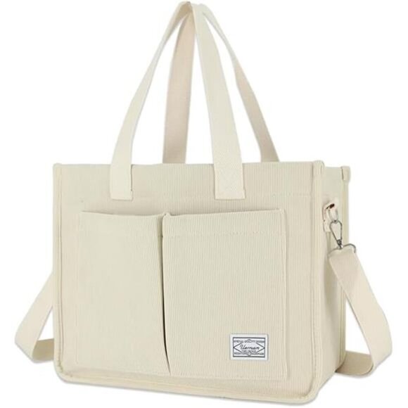 Tote Bag with Pockets Beige - Picture 6 of 6